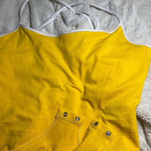 The cutest yellow cross cross back summer bodysuit - Picture 7 of 7
